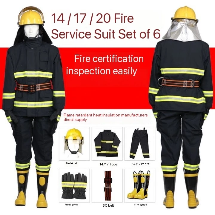 Firefighter set firefighting equipment firefighting suit