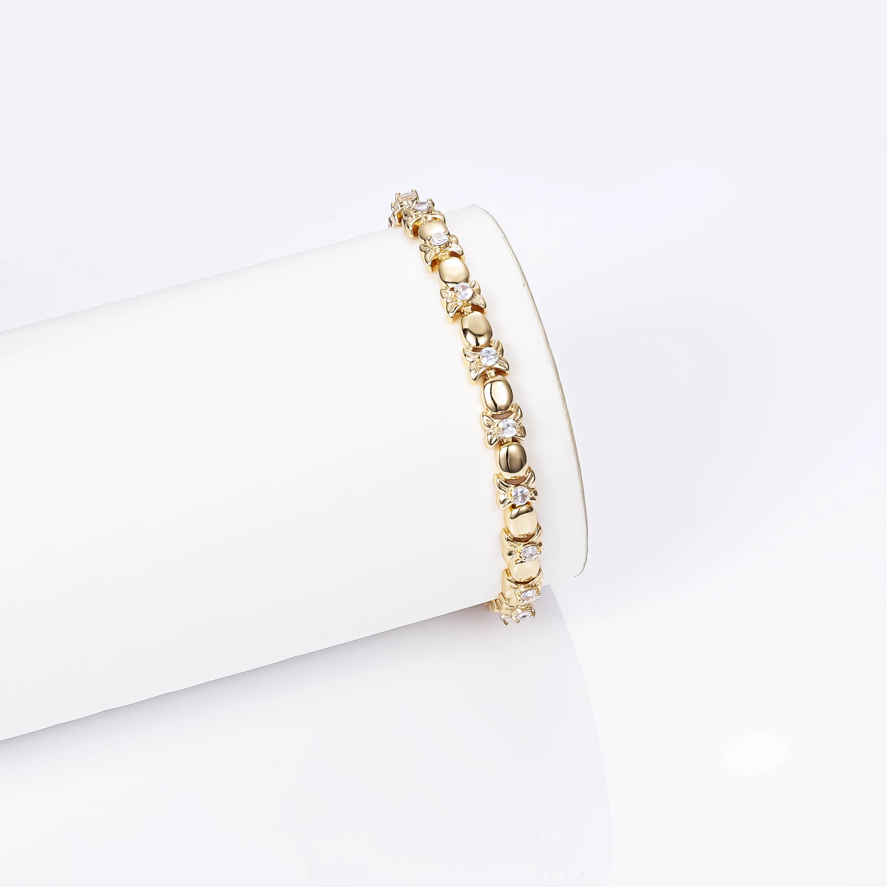 CM jewelry fashion wholesale flower hot sell 18K gold plated oro laminado 18k Zircon bracelet tennis bracelet for women