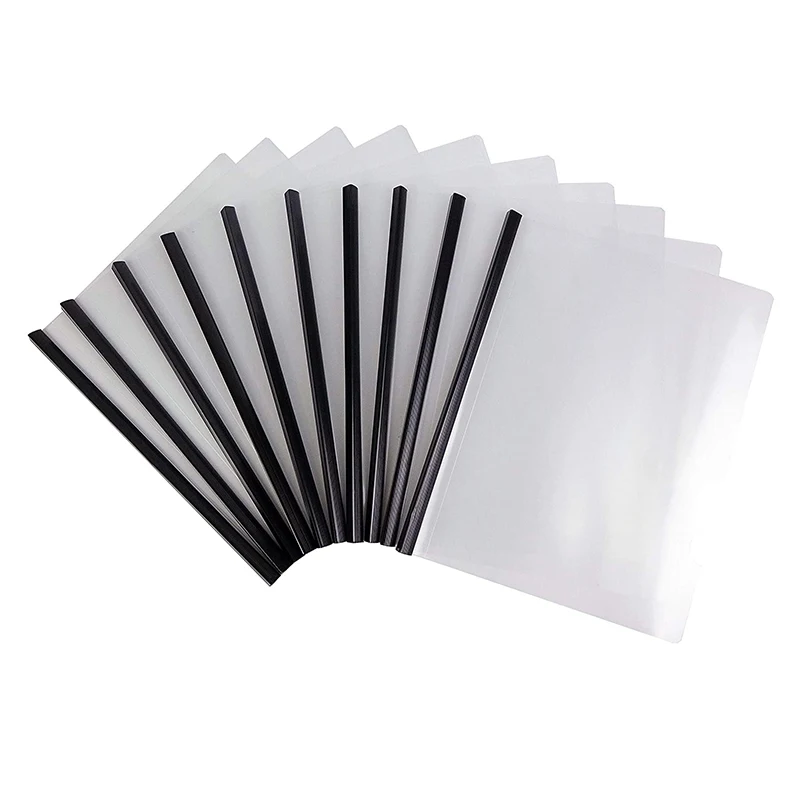 Eco-friendly Customer Plastic PP PVC Slide Spine Bar File Folder Report Cover Folder Binder for School Office Meeting