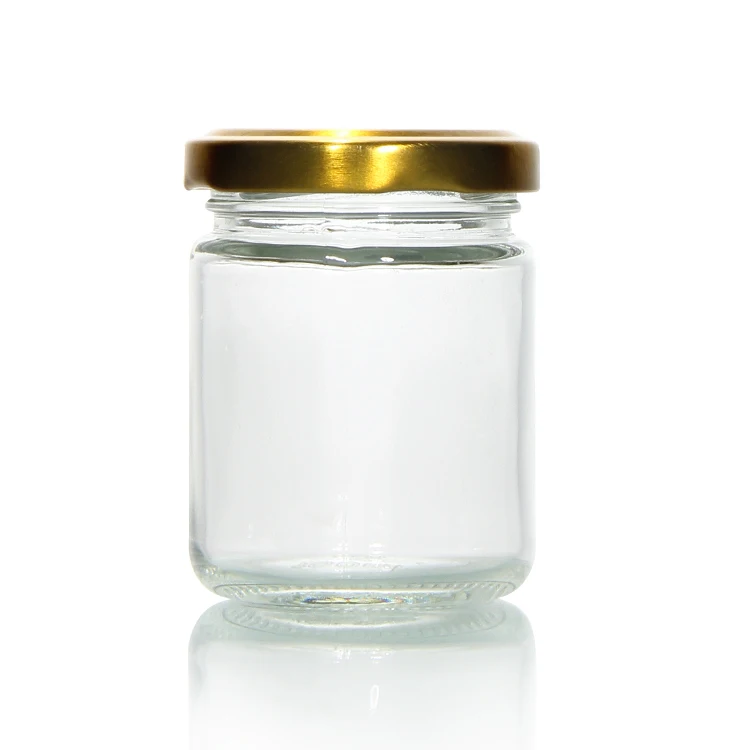 Cheap Price 250ml 500ml Glass Round Shape Food Storage Transparent Glass Honey/Pickle Jar with Label Sticker