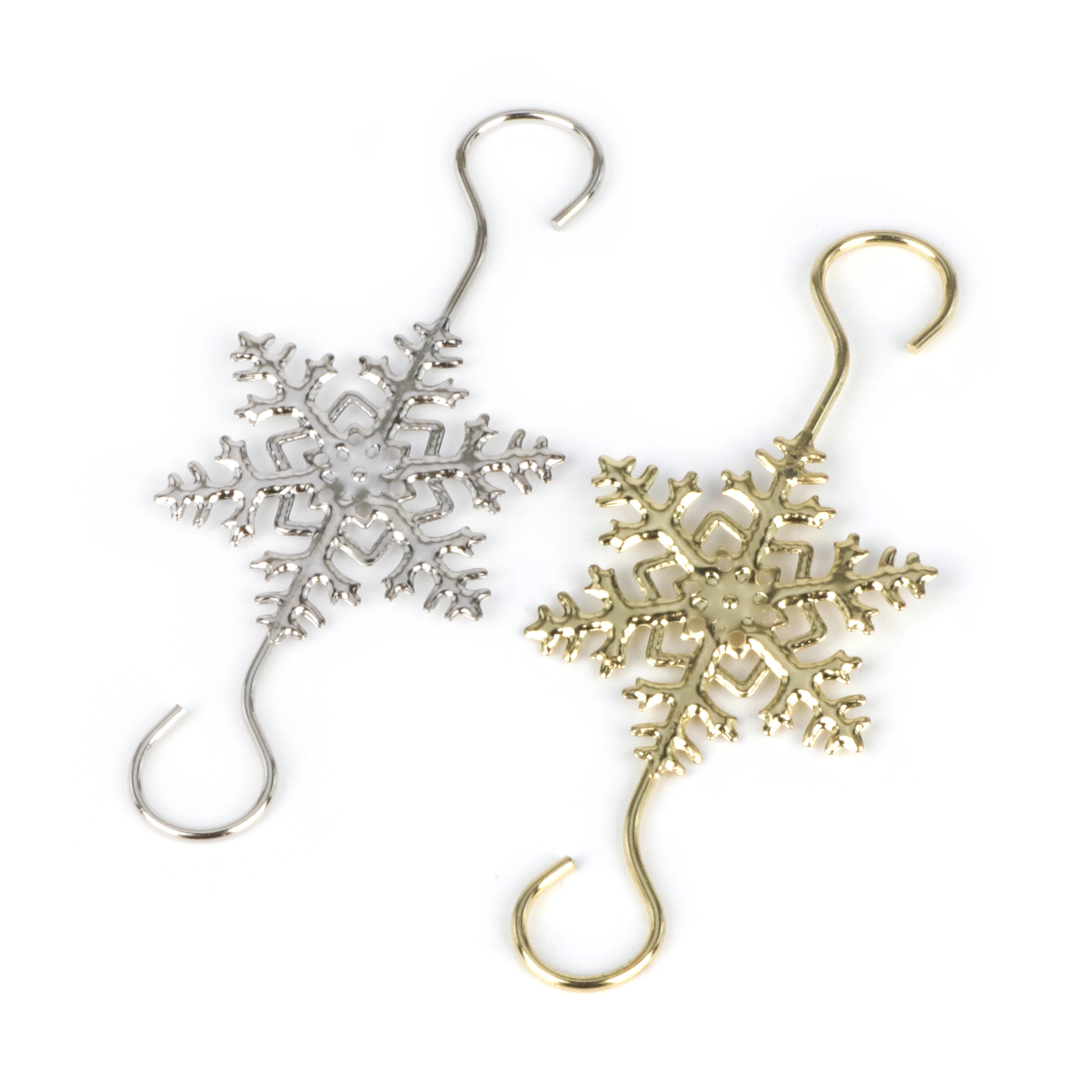 20pcs Christmas Tree Toy Hooks Hanging Snowflake Pattern Small Customizable Hand Painted Christmas Lights Balls Ornaments Crafts