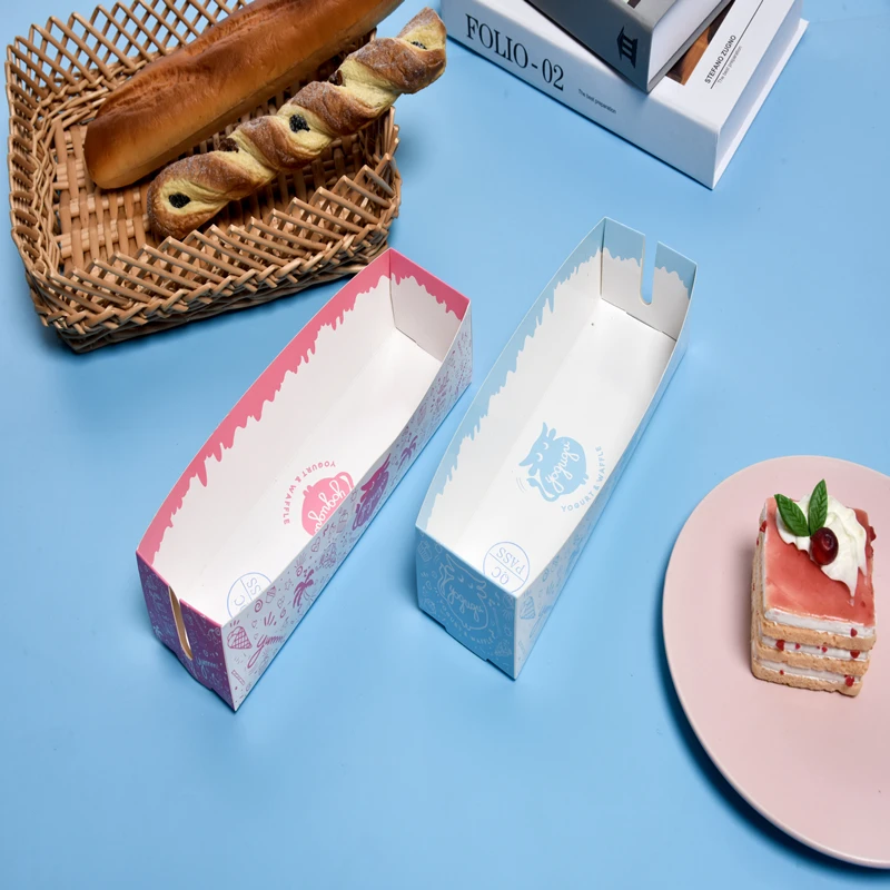 KW Brand Factory Supply Disposable Hot Snack Food Paper Packaging Box For Waffles Packaging Box