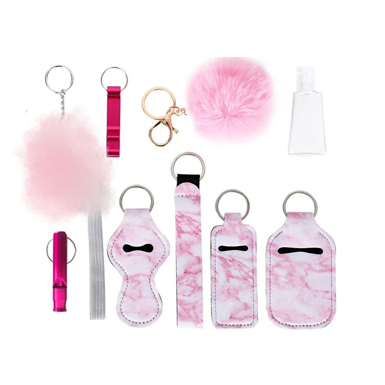 Multiple Colors Keychain Personal Safety Alarm For Women Accessories Multi-functional Self Defense Keychain Set