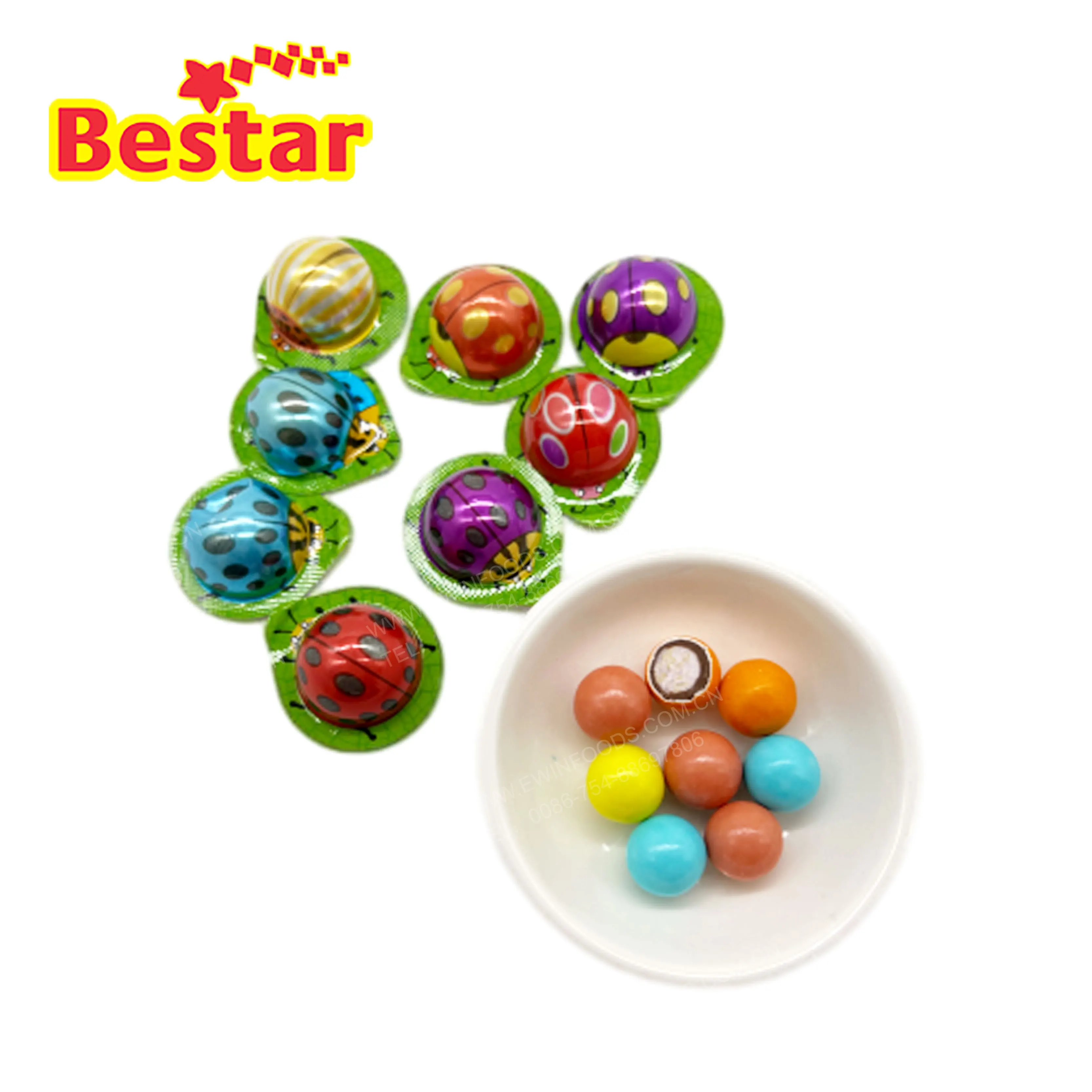 Wholesale OEM China confectionery chocolate ball cute coccinella septempunctata package chocolate crispy balls snack choco candy