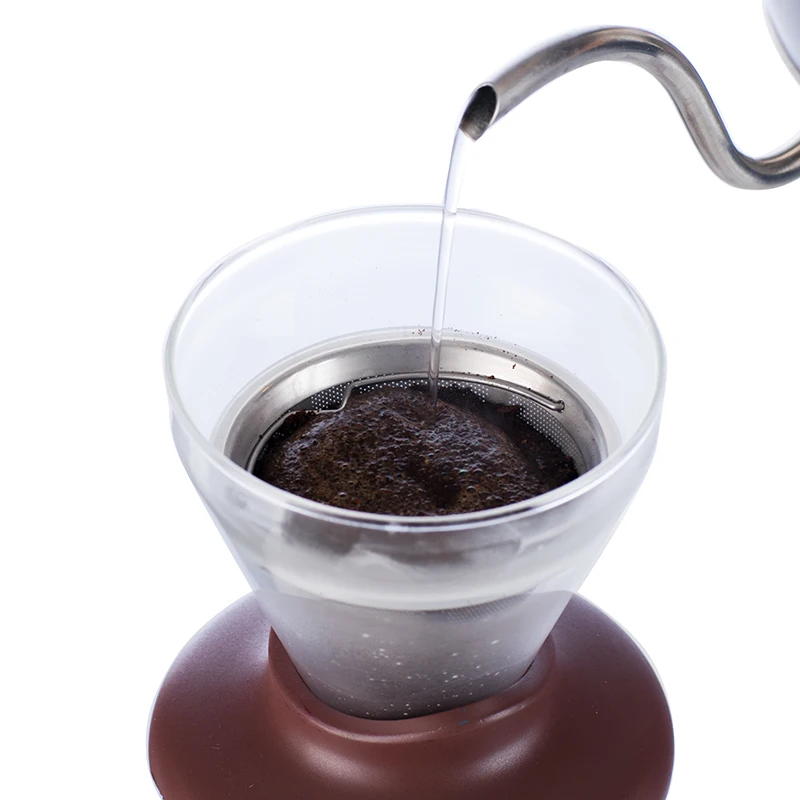 2 in 1 borosilicate glass pour over coffee maker pitcher set stainless steel ice cold drip coffee maker