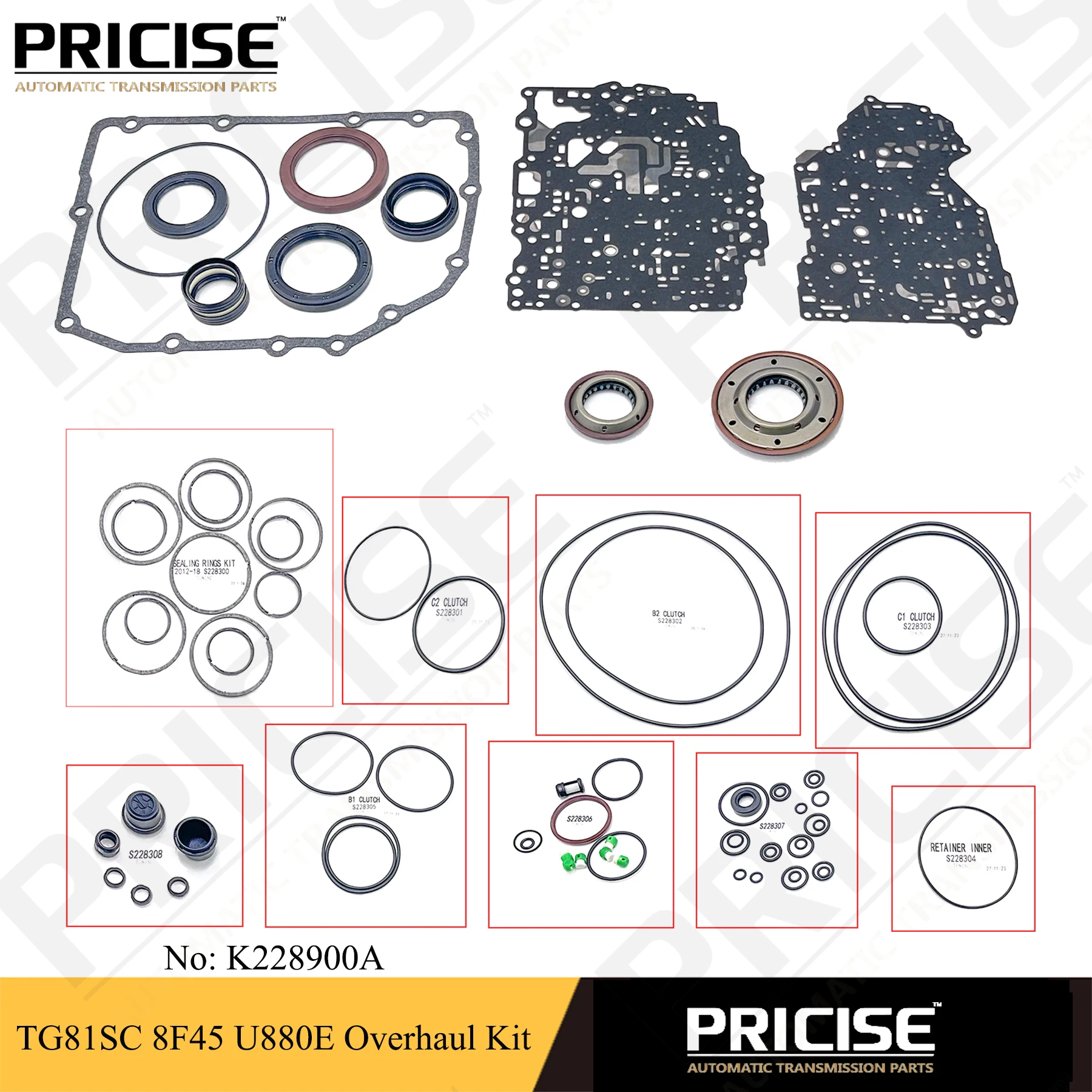 TG81SC 8F45 Transmission overhaul kit GA8F22AW U880E