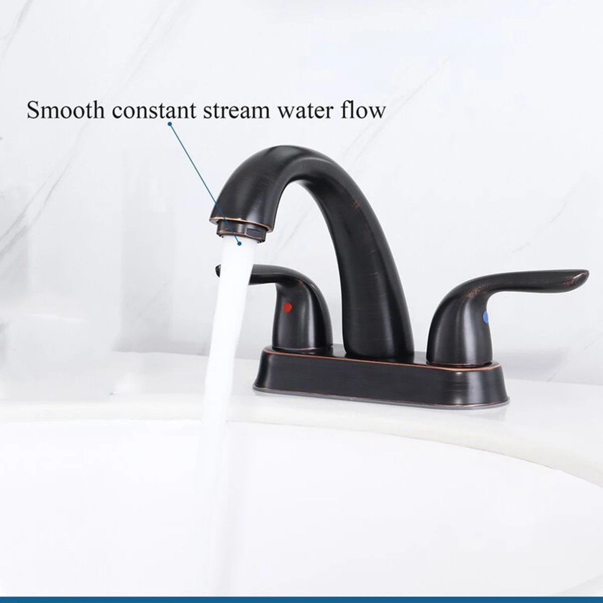 Smart 4-Inch Centerset Lavatory Basin Faucet Classic Contemporary Design 3 Holes Polished Surface Double Handle Mixer Tap