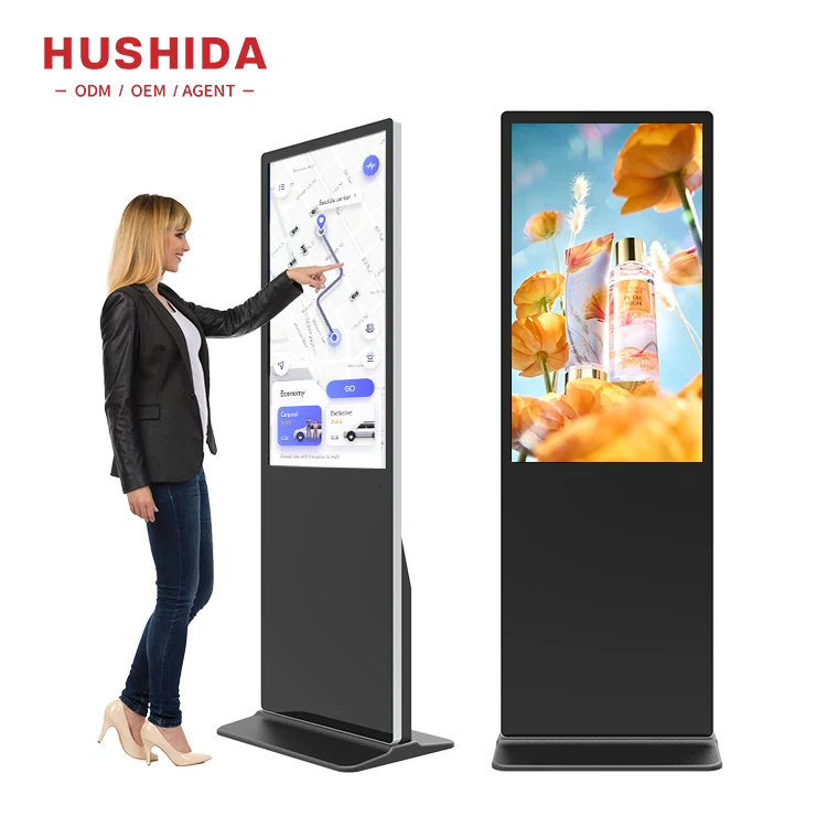 Floor standing shop retail 43 inch indoor lcd digital signage display for elevator