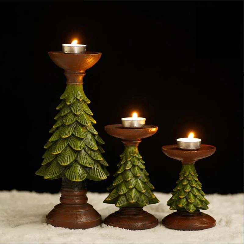 Wholesale Christmas Tree Shape Resin Candle Holder High Quality Home Decor Christmas Gift Other Candle Holders Lanterns & Jars