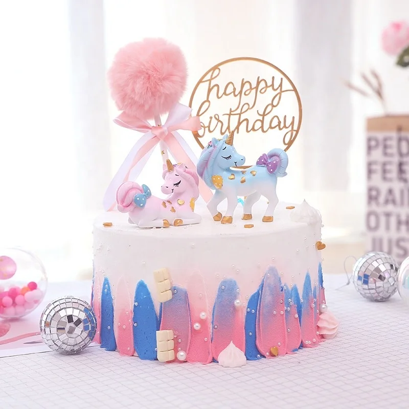 2020 wnicorn Cake Topper Resin Pic For Birthday Party Decoration Unicorn The Little Pony