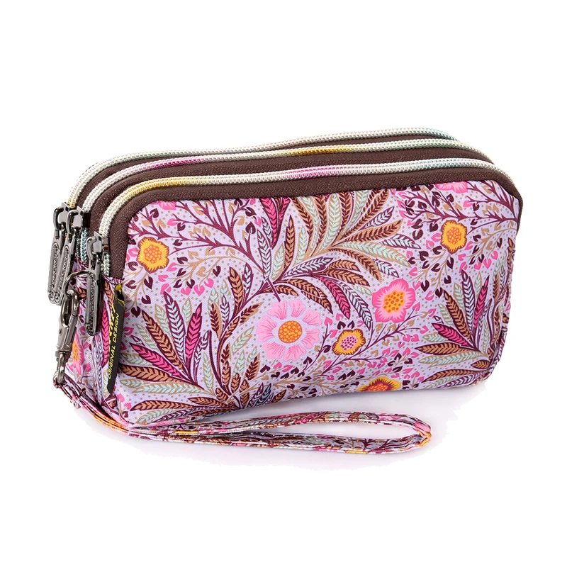 Custom Print Multi-color Function  Cosmetic Small Wallet Money Bags Nylon Coin Pouch For Phone Card Money