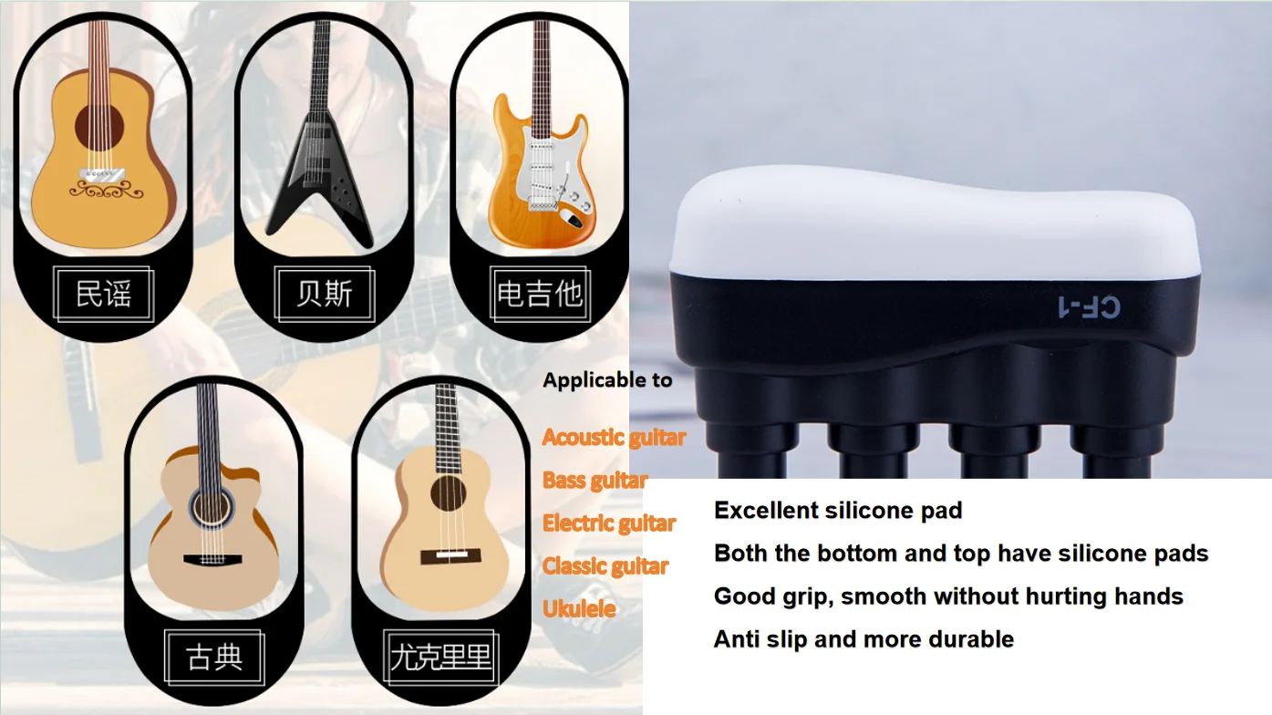 Comfortable Guitar Tuner with Simulated Strings Adjustable Tension Per Finger for Exercise Helps Develop Calluses-Conditioning
