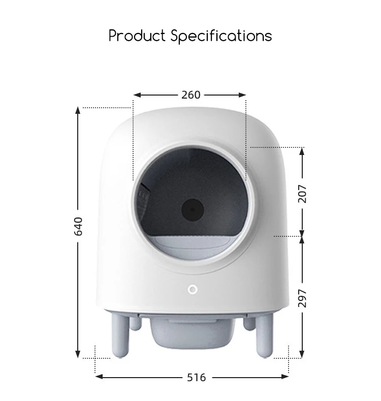 Petree Automatic Smart Self Cleaning Cat Litter Box for Pet Cats Fully Enclosed Bedpan APP Wifi Ozone Deodorization Big Toilets
