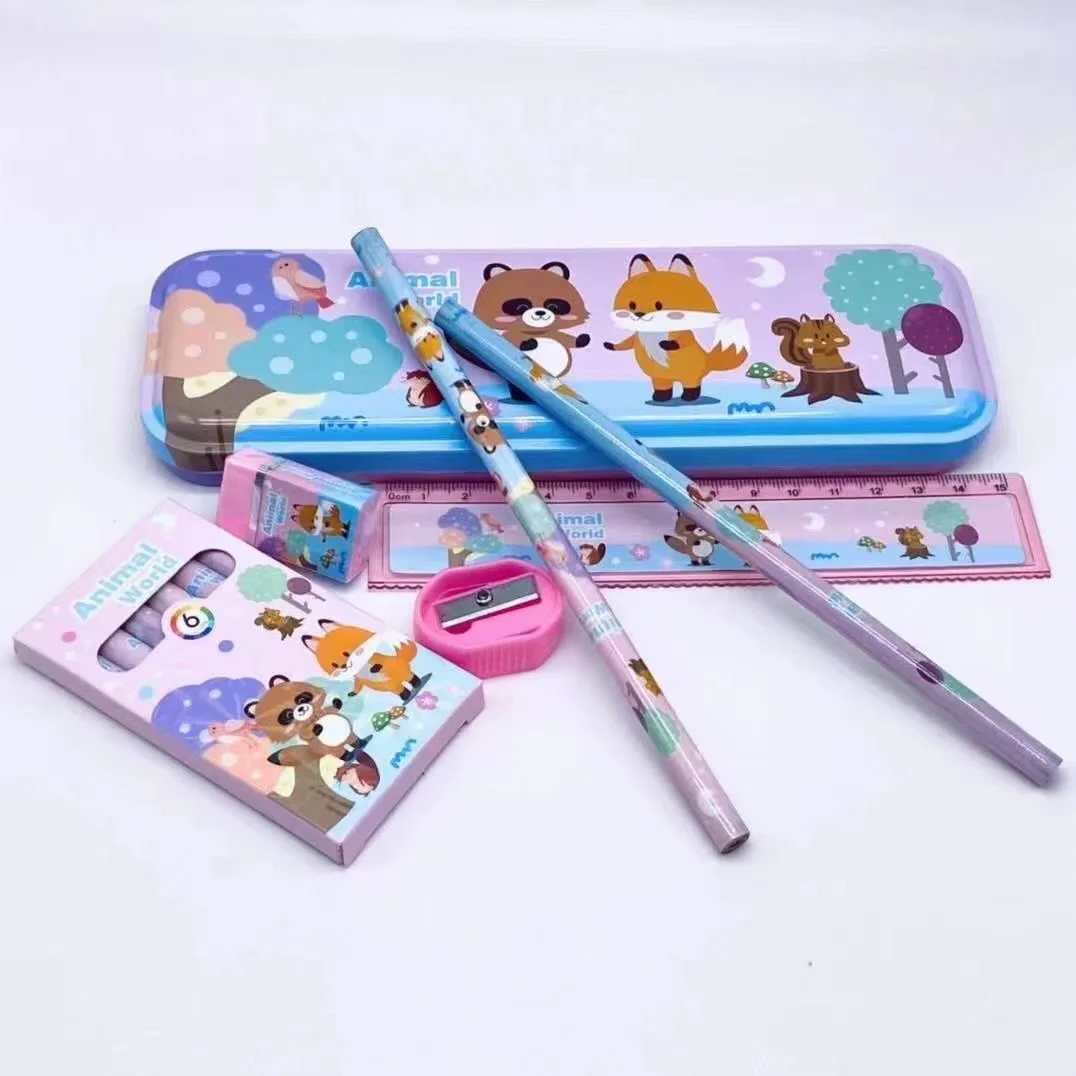 Cute China Wholesale Office Stationery Kit Items List Custom Children Back To School Stationery Set Products Supplies For Kids