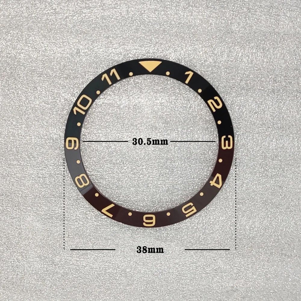 38mm Ceramic Super Luminous BGW9 Watch Bezel Mouth Font Watches Modification Parts Repair Accessories For 40mm Watch Case