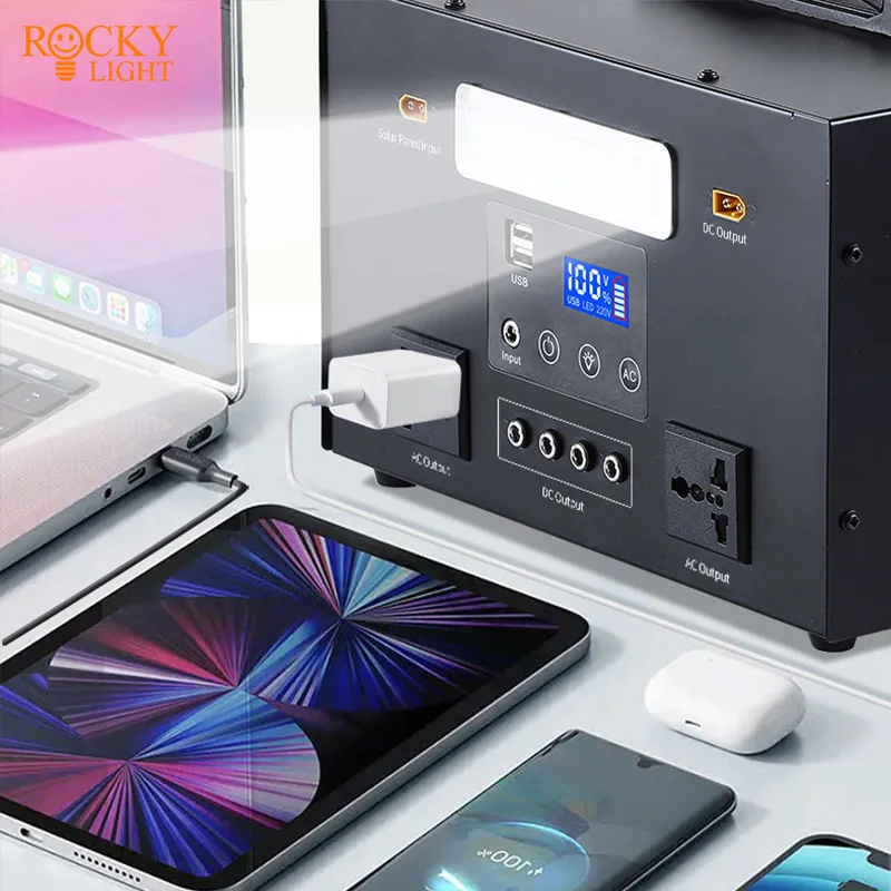 Solar photovoltaic outdoor power supply Mobile energy storage power 220V lithium iron phosphate battery multi-function high-powe