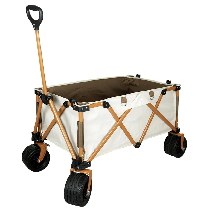 Factory Wholesale Collapsible Folding Wagon Cart Durable Foldable Wagons with 220 LB Capacity Utility