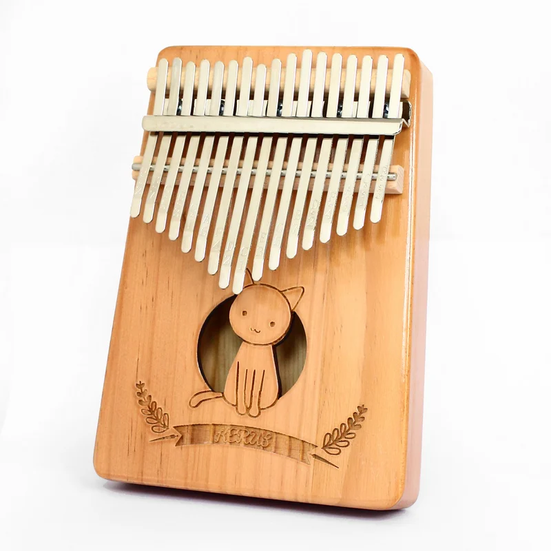 Wholesale price 17 Key Finger Piano Solid Wood Tuning Hammer Kalimba  Mini  Thumb Piano Sanza with book hammer and bag