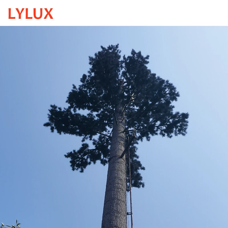 CE/BS/ASTM/AS code designed 25m 5G camouflage telecom camouflaged tower, disguised pine tree tower at mountain, park, forest
