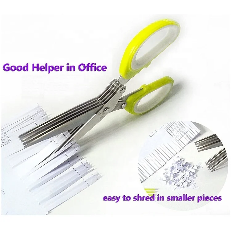 
Multi-functional Stainless Steel 5 Layers Kitchen Scissors Shredded Scallion Cut 5 blades Herb Scissors 