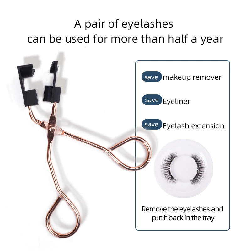 New Best Waterproof 3 Magnet False Eyelashes Hand Made Magnetic Eyelashes With a Eyelash Curler