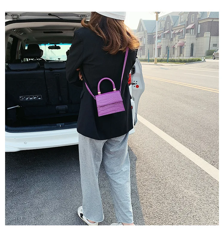 Крокодиловая сумка-тоут дизайнерские мини-сумки через плечо для женщин кожаная сумочка на