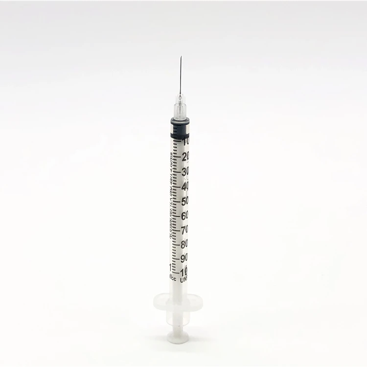 
1ml Colored Disposable Safety Insulin Syringe With Fixed Needle 