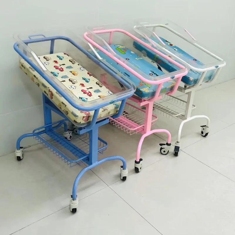 hospital baby cot with transparent plastic baby bassinet for new born infant baby crib