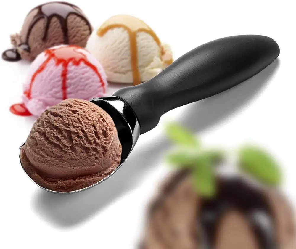 Wholesale zinc alloy ice-cream scoop pink ice cream spoon with PP handle