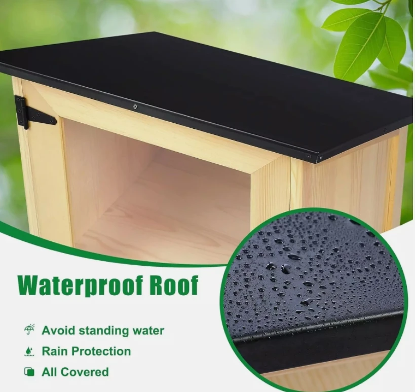 Outdoor Foldable Moisture-Proof Wood Storage Box Free Book & Toy Snack Library for Parks Indoor Use General Outdoor Furniture