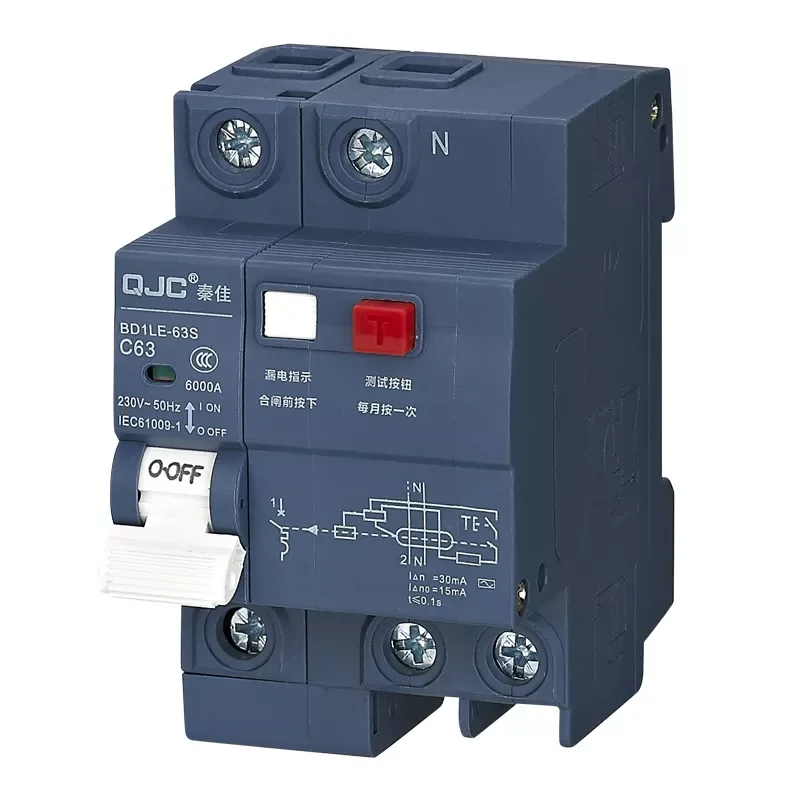 QJC 1P+N shenzhou RCBO leakage protection Mcb with switch AC 230V/415V 6KA 50/60Hz ELCB/RCCB/RCD/RCBO