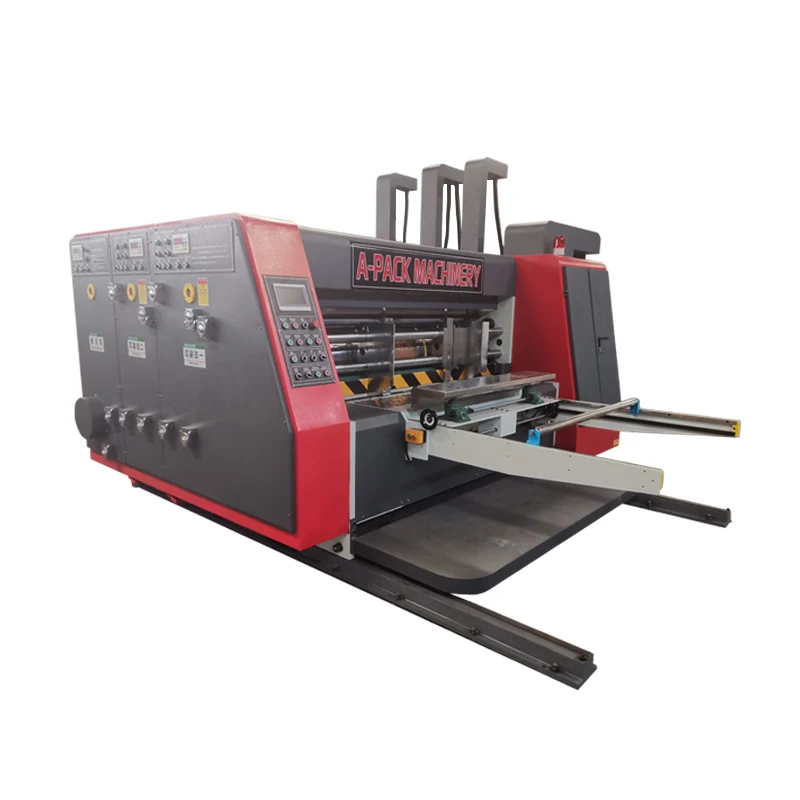 lead edge feeding 2 colors printing die cutting slotting machine for corrugated carton boxes