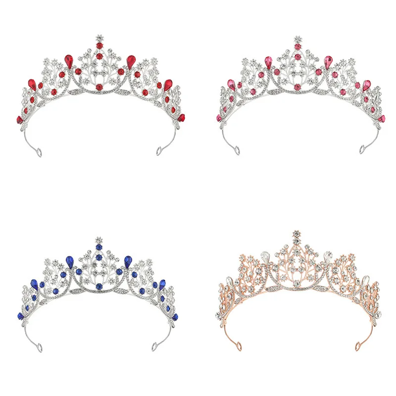 Wholesale Metal Purple Crystal Crown Princess Girl Rhinestone Crown