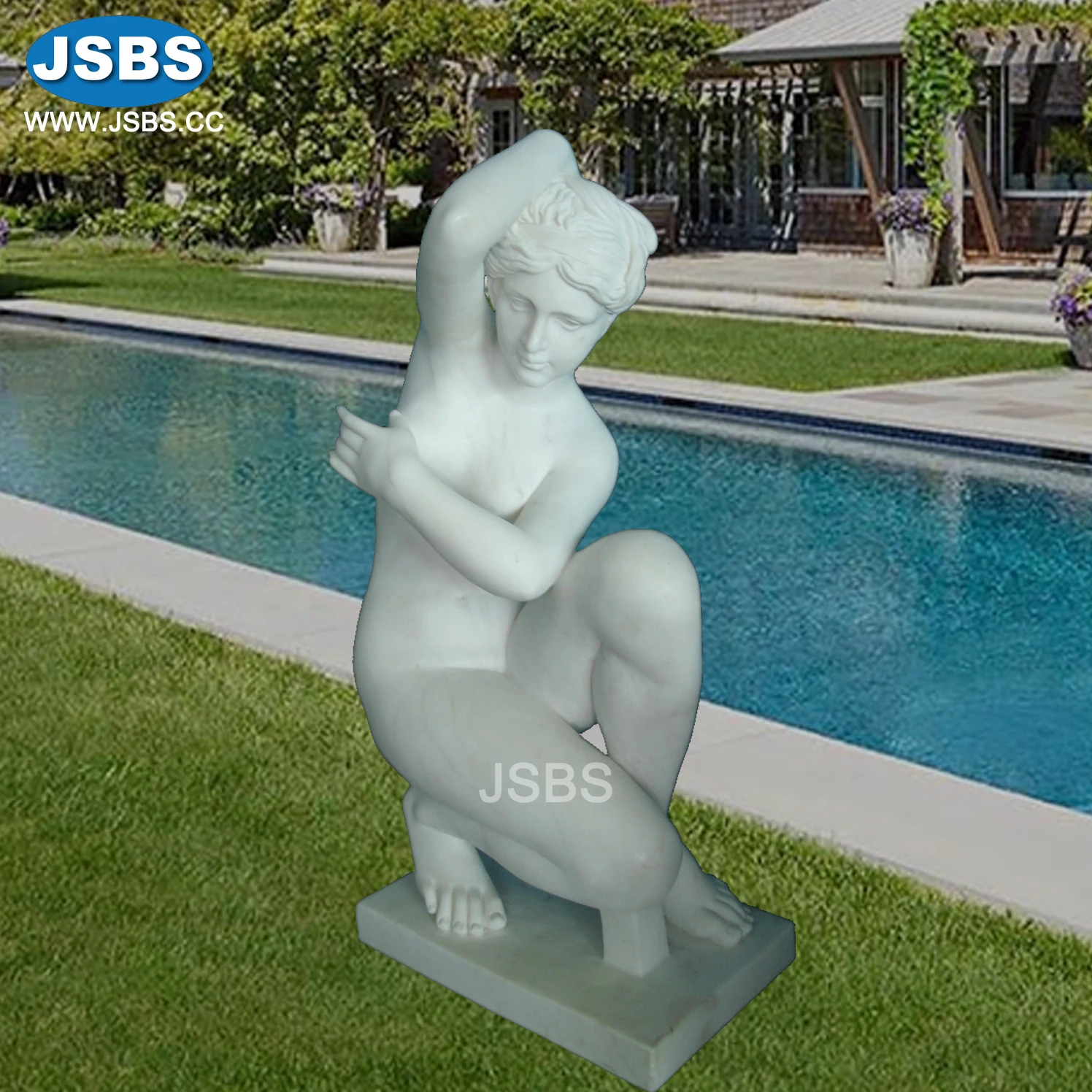Cheap Well Polished White Marble Naked Woman Statue Sculpture