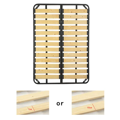 200*200 cm bed frame folding solid wood slats metal bed base