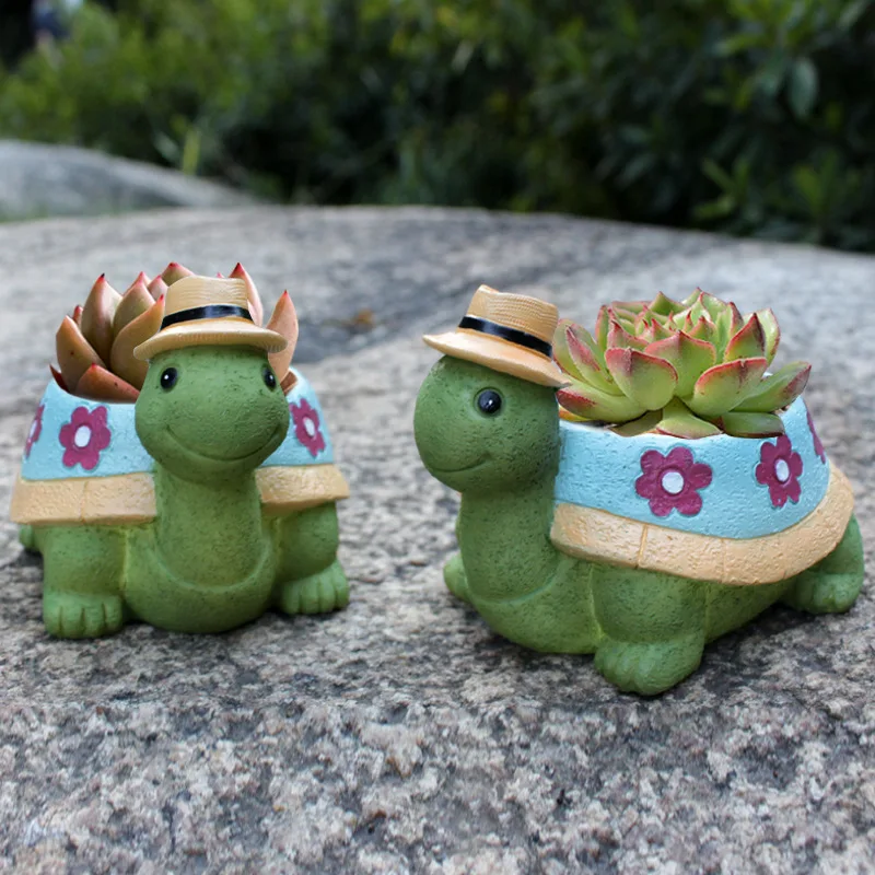 Custom Cartoon Meaty Flower Pot Set Combination Cute Creative Art Flower Pot Home Decoration Turtle Small Flower Pot