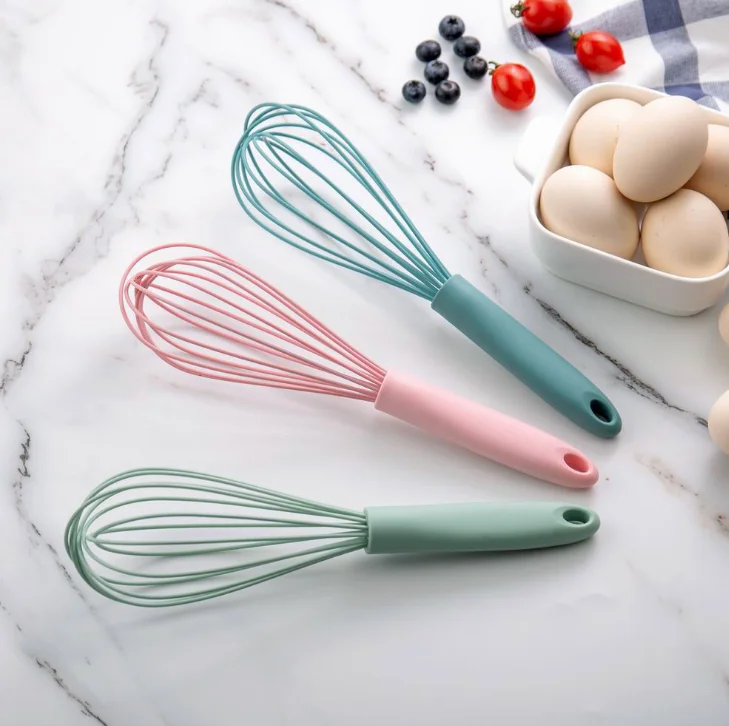 Custom Food Grade 10 inch Silicone Coated Egg Whisk