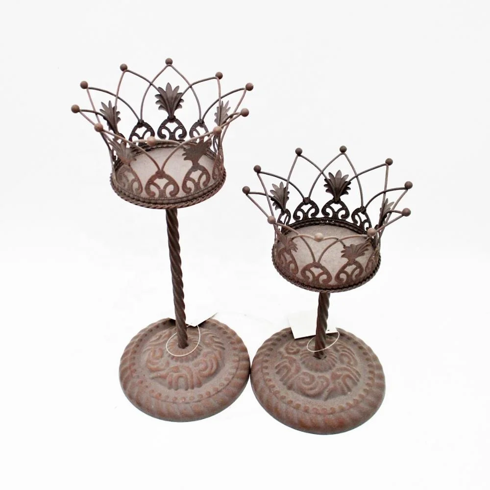 
High Quality Vintage Antique Crafts Religious Metal Carved Candle Holder for Home Church Altar Display and Decoration 