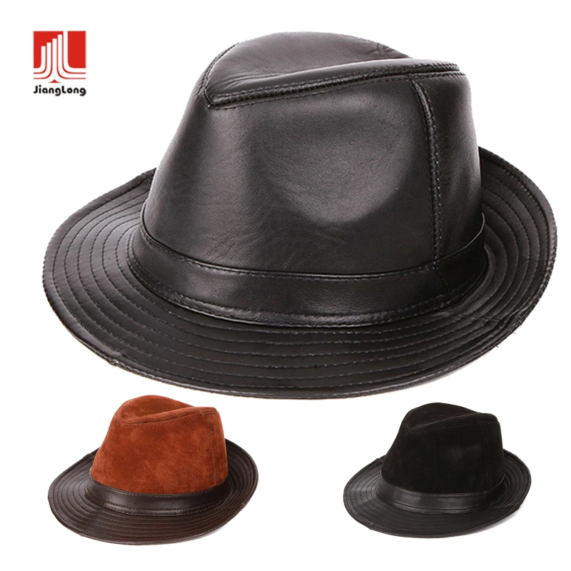 Высококачественная модная мужская зимняя Федора из натуральной кожи оптом