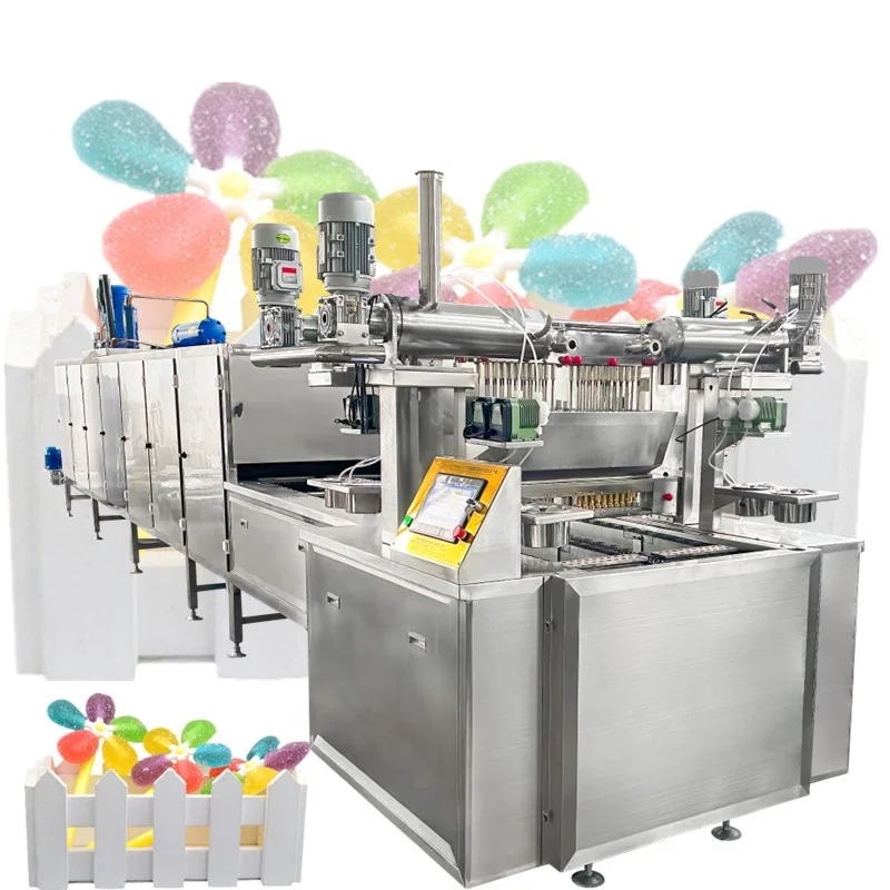 Fully Auto  Windmill Different Flavors Jelly Lollipop Candy Making Machine Depositing Line