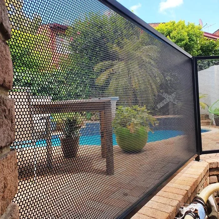 perforated pool panel 2meter kit Aluminium perf pool fence mesh use for outdoor swimming pools