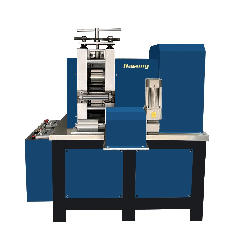 Frequency 8HP Gold Foil Sheet Rolling Mill With 4 Rollers Electrical Gold Silver Thin Sheet Pressing Machine