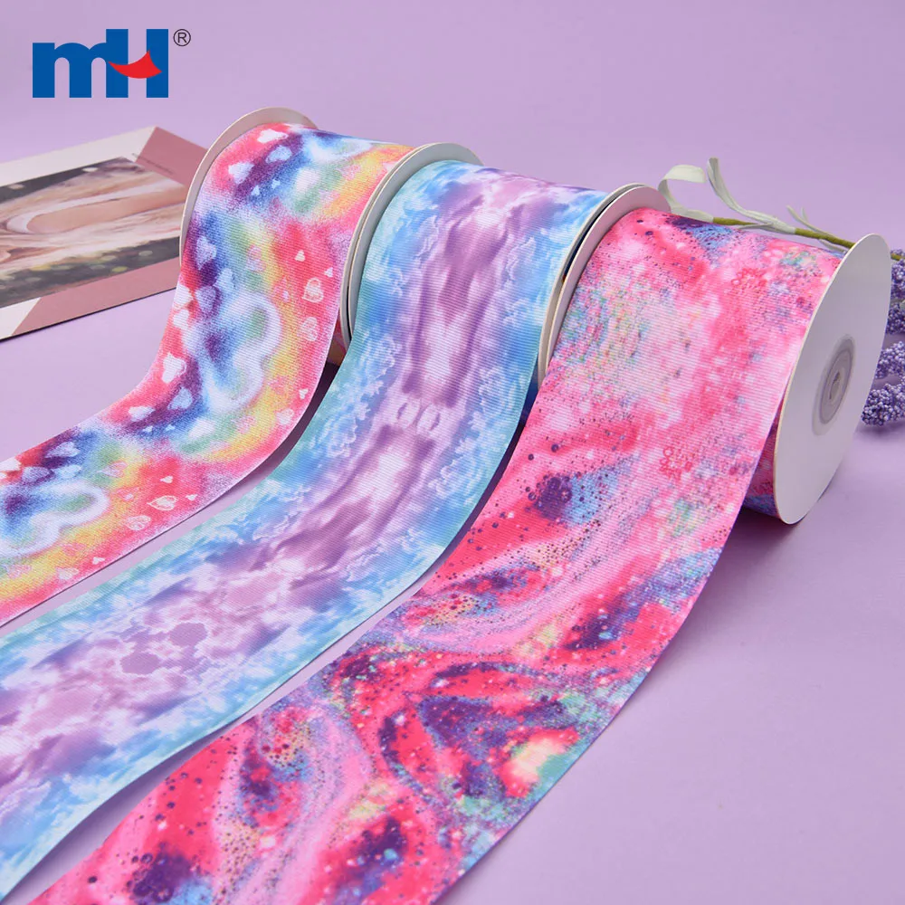 75mm Custom Galaxy Grosgrain Ribbons Hair Bow Style 3 inch Cartoon Character Heat Transfer Ribbon
