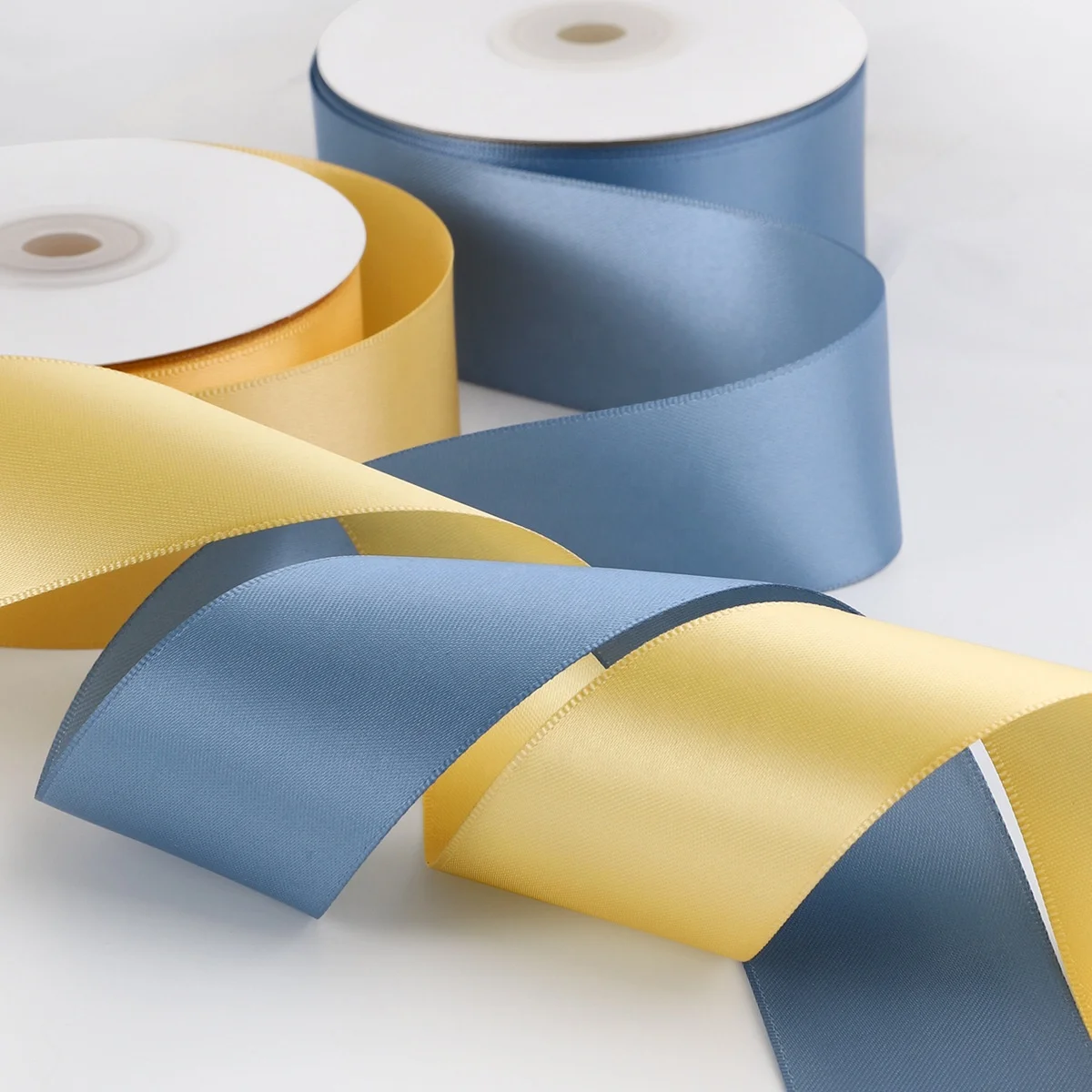 Manufacture Luxury 100 yards per roll Custom Wholesale Gift Packing Custom Plain 196 Colors Polyester Satin Ribbons