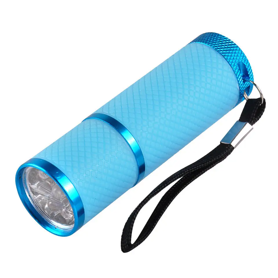 Lightingpass Custom Factory Direct 9LED Mini Uv Flashlight Cold White Light Flashlight For Indoor Lighting And Outdoor Adventure