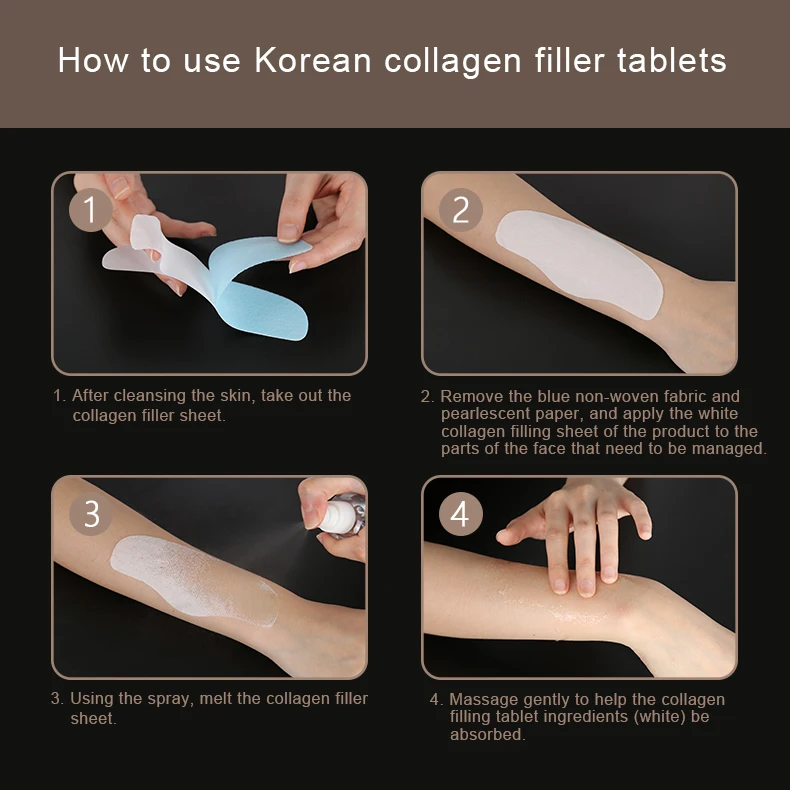 Soluble Collagen Patches Face Masking Sheet Korea Dissolving Bio Collagen Deep Mask