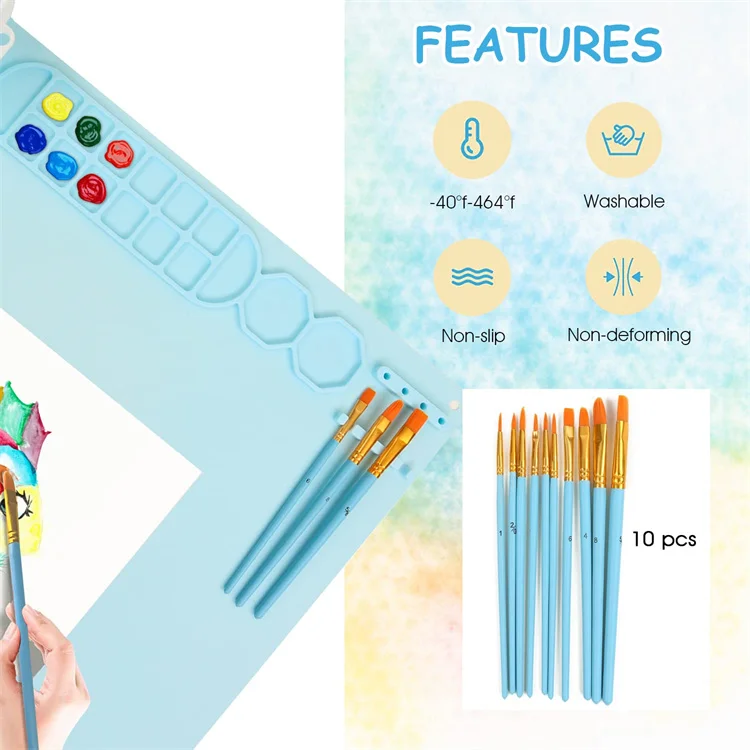 Custom Bpa Free Food Grade Silicone drawing mat Multi-Purpose Silicone Craft Mat Silicone Painting Mat With Cup