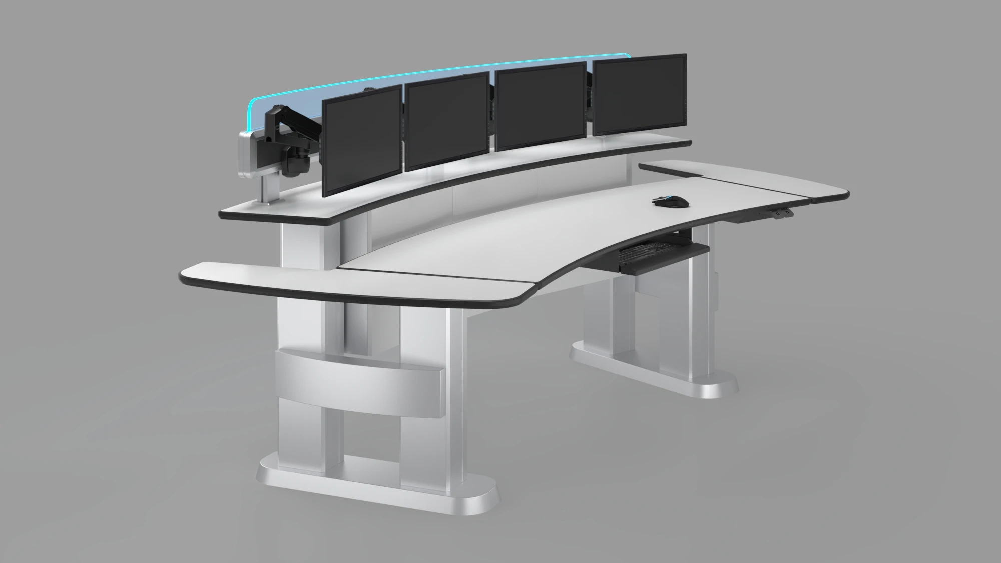 Integrated system control room console height adjustable desk ergonomic workstation control room console table furniture