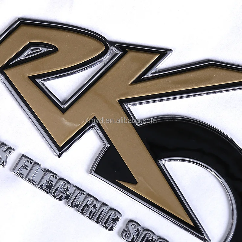 Supply PVC Plastic Logo Labels 3D Soft Chrome Weld Sticker With Sponge Tape