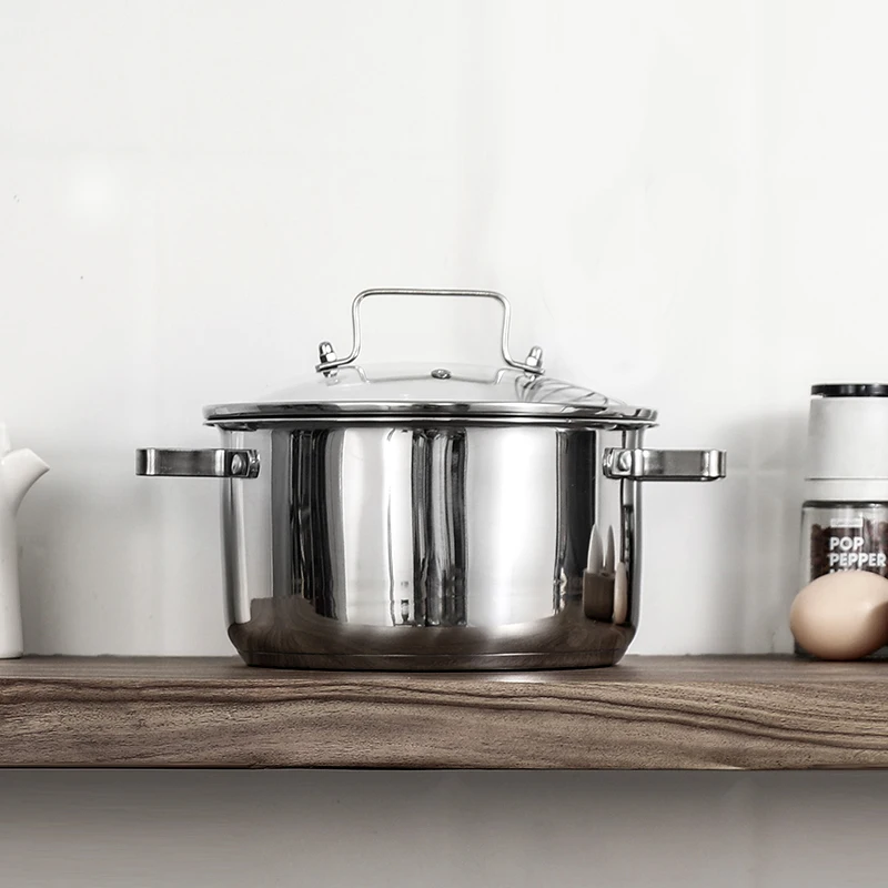 Top Selling Customizable General Stove Kitchen 6 Pcs Stainless Steel Cookingware Soup Sauce Cooking Pots Cookware Sets